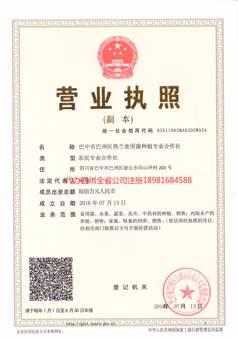 北京北京伟兰食用菌种植专业合作社